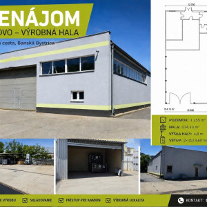 Prenájom skladovo-výrobná hala v Banskej Bystrici