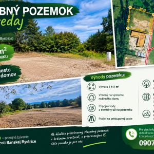 Predaj stavebný pozemok v obci Badín, Banská Bystrica